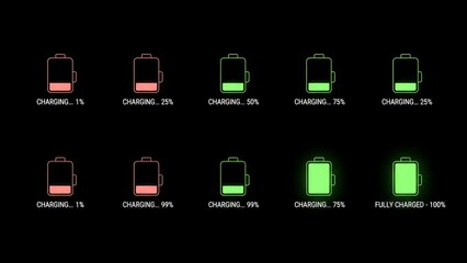 Battery Charging Levels and Status Indicators.