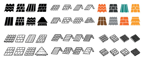 Roof tile icons collection