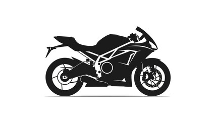Obraz premium Silhouette of a Sport Motorcycle on White Background