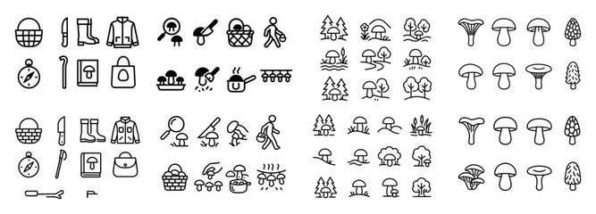 Obraz premium Outdoor adventure icons set collection