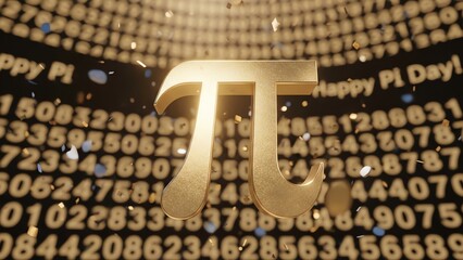 Pi symbol with number sequence background