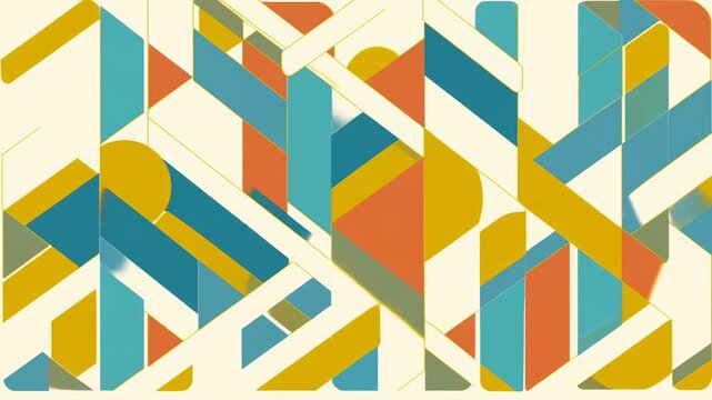 Animated retro geometric shapes background loop
