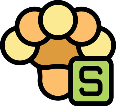 Paw print is showing letter s for size measurement, indicating small size