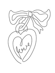 key chain love line art