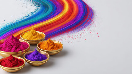 Colors of Holi Festival with traditional powders and vibrant patterns in celebration