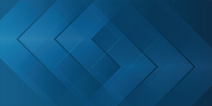 Dark blue abstract background with glowing arrow lines technology futuristic concept. Modern shiny blue geometric lines design. eps10