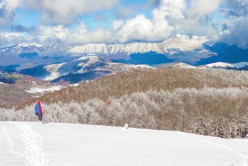 Mount Autore Livata (Subiaco, Italy) - The snow capped peaks mountains in the province of Roma, Lazio region, in Simbruini mounts. Here a beautiful white landscape.