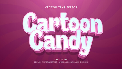 cartoon candy editable text effect 3d vector 