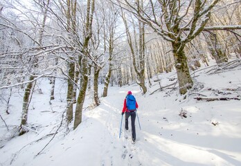 Mount Autore Livata (Subiaco, Italy) - The snow capped peaks mountains in the province of Roma, Lazio region, in Simbruini mounts. Here a beautiful white landscape.