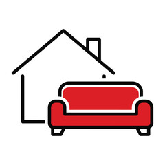 Red Couch Under a Simple Roof sofa house