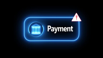Online payment fraud warning concept on the transparent background. Facing potential fraud, phishing, and cyber security threats in financial transactions. Motion graphics of online payment warning - Powered by Adobe