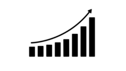 Growth, arrow up. Finance, Bar graph going up, Profit concept, positive increase chart. graph with rising up arrow and bar stats animation. - Powered by Adobe