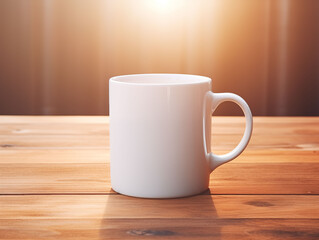 Fototapeta premium empty white coffee cup on the table