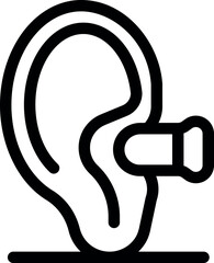 Obraz premium Earplug inserted in ear provides hearing protection in loud environment, safeguarding auditory health