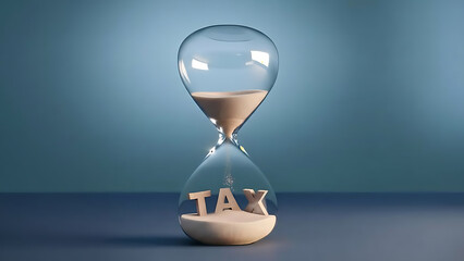 Tax deadline countdown with hourglass and sand timer