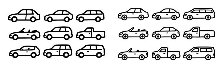 Naklejka premium Car Doodle Icons