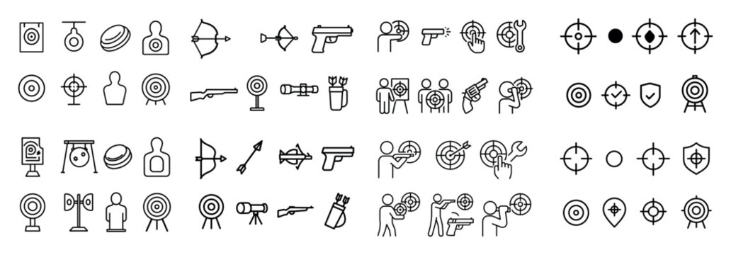 Target and archery icon set collection