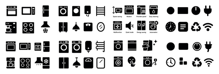 Home appliance icon set collection
