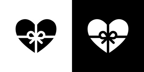 ハート型のプレゼントアイコン・バレンタインデーアイコン