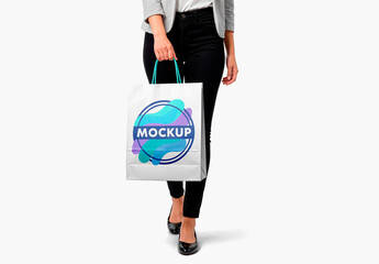 Paper Shopping Bag Mockup Woman