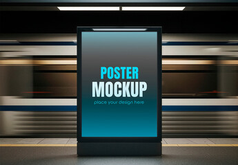 Subway Station Billboard Mockup
