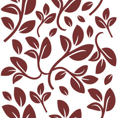 Beautiful Leaves Branches Seamless Pattern