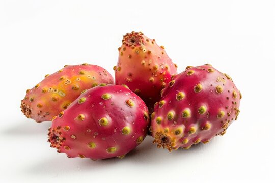 Ripe Prickly Pear Cactus Fruit with Yellow Areoles