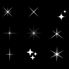 vector-sparkle-stars-set-with-twinkle-light-burst-effects-white-glowing-star-overlays-for-design-and-illustration