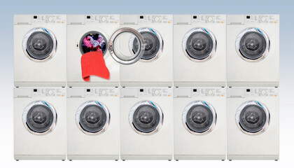 Reihe von Waschmaschinen