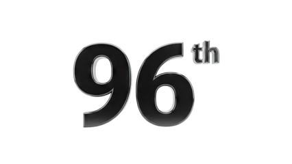 96th Anniversary Celebration on White Background