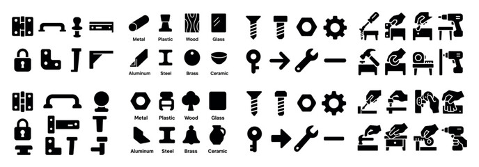Tool and material icons set