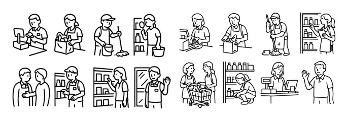Supermarket Job Icons