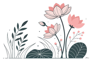 Floral Wellness Concept Illustration  Flat Vector  Vector Illustration Isolated on White Background