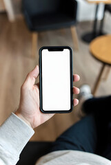 businessman holding smart phone digital it concept