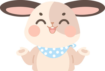 Cute Bunny Making No Problem Hand Gesture