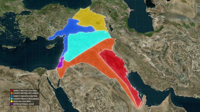Sykes Picot Agreement Map 1916