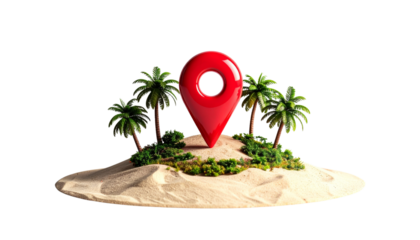 Palm trees on the beach in summer