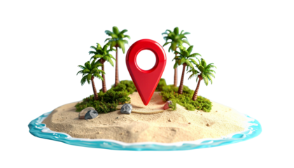 Palm trees on the beach in summer