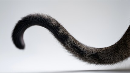 Cat tail on Valentine's Day highlighted by simple background