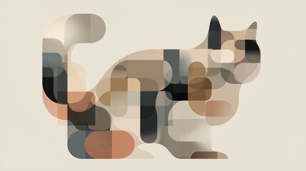 A cat in a modern designer style