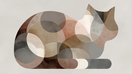 Cat silhouette with colorful patterns for  decoration ideas