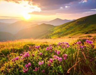 Fototapeta premium Nature background with wild flowers