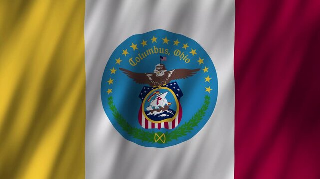Flag of Columbus, Ohio shows local symbols of pride and heritage