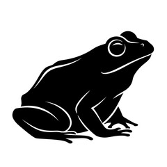Frog Silhouette Illustration – Sitting Amphibian Nature Vector Icon