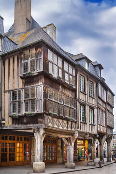 Street in Dinan downtown, France