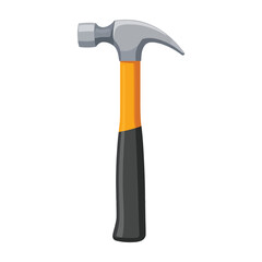 vector illustration of a classic claw hammer. Perfect for DIY, tools, construction concepts.