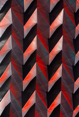 Folded spray painted colorful paper art, Japanese origami background texture, abstract geometric pattern artwork