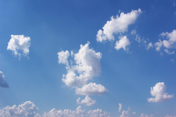 Blank sky surface with small clouds