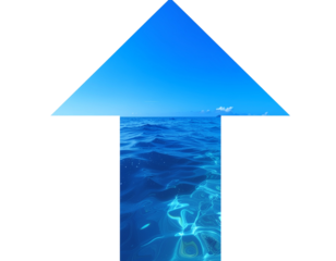 blue arrow on white background