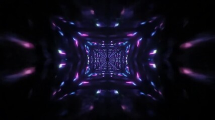Abstract Neon Tunnel VJ Loop with Pulsating Lights and Geometric Patterns - Powered by Adobe